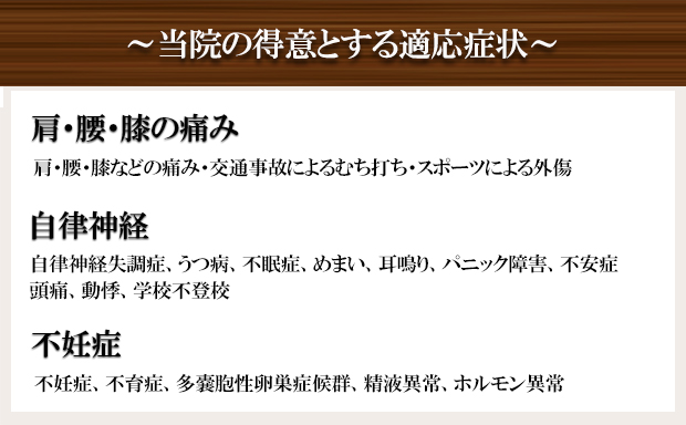 当院の得意とする症状